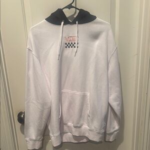 Vans White and Black Hoodie size XS but it is big..